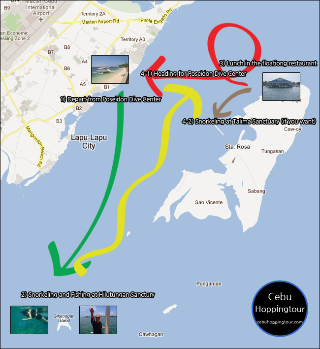 Cebu Hilutungan Hopping tour course map